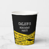 Mord-Mystery-Party mit gelben Polizeibändern Pappbecher (Rückseite)