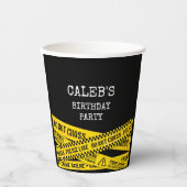 Mord-Mystery-Party mit gelben Polizeibändern Pappbecher (Vorderseite)