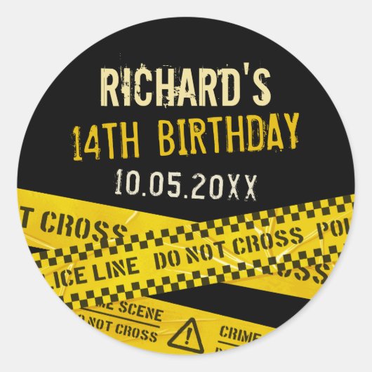 Mord Mystery Party oder polizeiliches Party Runder Aufkleber (Vorderseite)