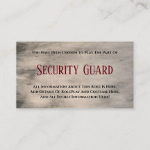 Mord Mystery Party "Security Guard"