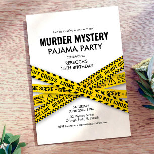 Mord-Mystery-Pyjama-Geburtstags-Einladung Einladung