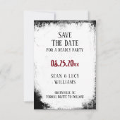 Mord Mystery Save the Date Party (Rückseite)