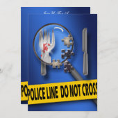 Mord-Rätsel Geburtstagsessen Einladung (Vorne/Hinten)