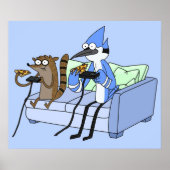 Mordecai und Rigby Pizza and Video Games Poster (Vorne)
