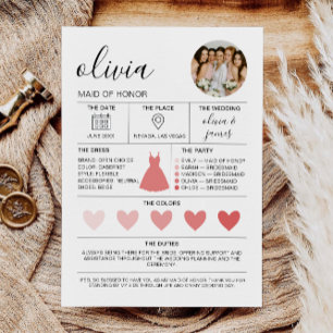 Morden Bridesmaid Informationen und Vorschlag Card