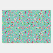 Morden Xmas Confetti Dots Abstraktes Dreieck Herz Geschenkpapier Set (Vorderseite 3)