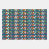 Morden Xmas Confetti Dots Abstraktes Dreieck Herz Geschenkpapier Set (Vorderseite 2)