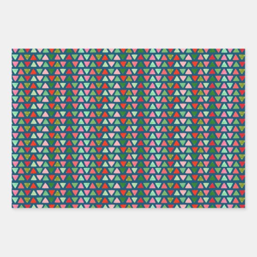 Morden Xmas Confetti Dots Abstraktes Dreieck Herz Geschenkpapier Set (Vorderseite 2)