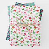 Morden Xmas Confetti Dots Abstraktes Dreieck Herz Geschenkpapier Set (Beispiel)