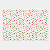 Morden Xmas Confetti Dots Abstraktes Dreieck Herz Geschenkpapier Set (Vorderseite)