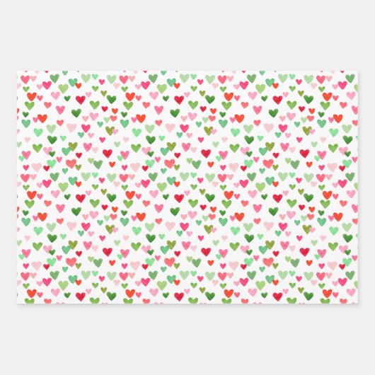 Morden Xmas Confetti Dots Abstraktes Dreieck Herz Geschenkpapier Set (Vorderseite)