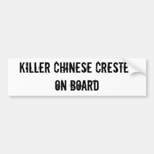 MÖRDER-CHINESISCHES MIT HAUBE AN BORD des Autoaufkleber