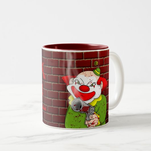 Mörder-Clown-Kaffee-Tasse Zweifarbige Tasse (VorderseiteRechts)