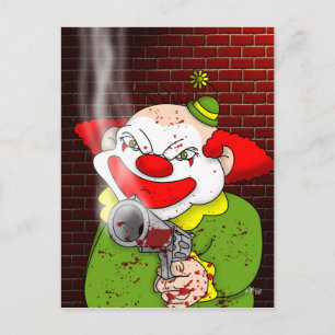 Mörder-Clown-Postkarte Postkarte