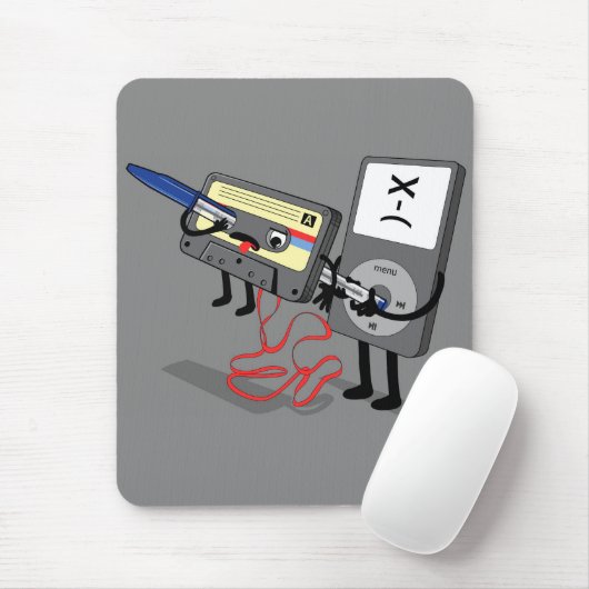 Mörder IPod Clipart (Retro Diskette-Kassette) Mousepad (Mit Mouse)