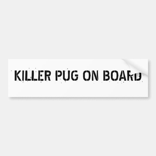 Mörder-Mops an Bord des Autoaufklebers Autoaufkleber (Vorne)