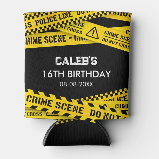 Mörder Mystery Party Gelb keine Klebebänder kreuze Dosenkühler (Vorderseite)