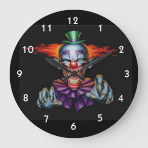 Mörder-Übel-Clown Große Wanduhr