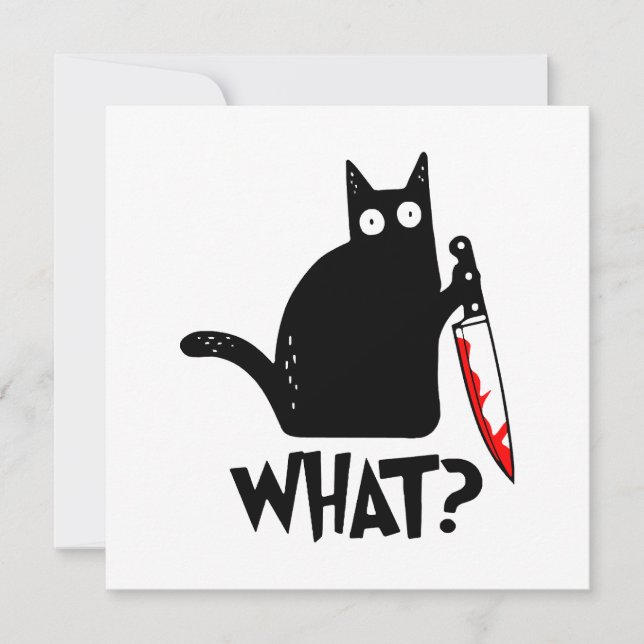 Mörderische Katze mit Messer (Vorderseite)
