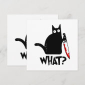 Mörderische Katze mit Messer Einladung (Vorne/Hinten)