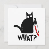 Mörderische Katze mit Messer Einladung (Rückseite)