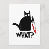 Mörderische Katze mit Messer Feiertagspostkarte (Vorderseite)