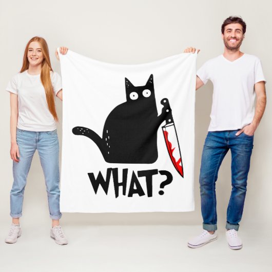 Mörderische Katze mit Messer Fleecedecke (Beispiel)