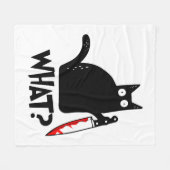 Mörderische Katze mit Messer Fleecedecke (Vorderseite (Horizontal))