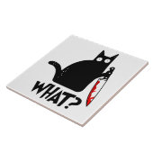 Mörderische Katze mit Messer Fliese (Seite)