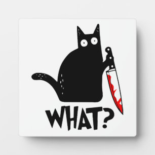Mörderische Katze mit Messer Fotoplatte