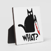 Mörderische Katze mit Messer Fotoplatte (Vorderseite)