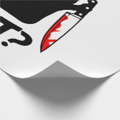 Mörderische Katze mit Messer Geschenkpapier (Ecke)