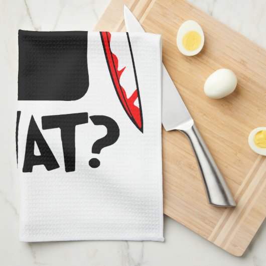 Mörderische Katze mit Messer Geschirrtuch (Viertel Falte)