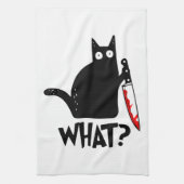 Mörderische Katze mit Messer Geschirrtuch (Vertikal)