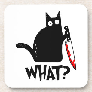 Mörderische Katze mit Messer Getränkeuntersetzer