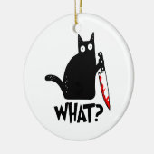 Mörderische Katze mit Messer Keramik Ornament (Links)