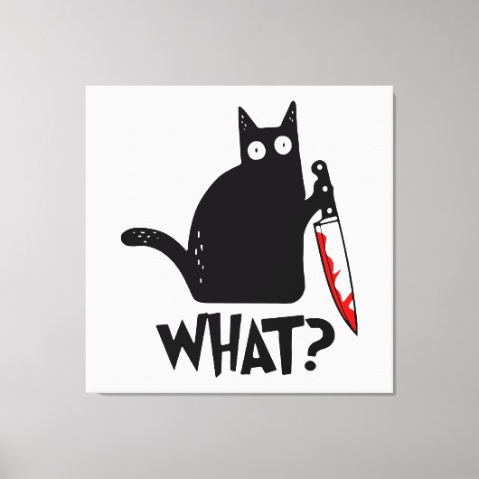 Mörderische Katze mit Messer Leinwanddruck (Vorderseite)