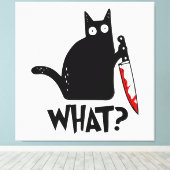 Mörderische Katze mit Messer Leinwanddruck (Insitu (Holzboden))