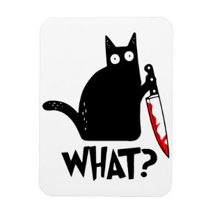 Mörderische Katze mit Messer Magnet