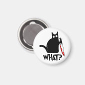 Mörderische Katze mit Messer Magnet (Vorderseite/Rückseite)