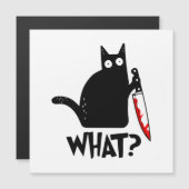 Mörderische Katze mit Messer Magnetkarte (Vorne/Hinten)