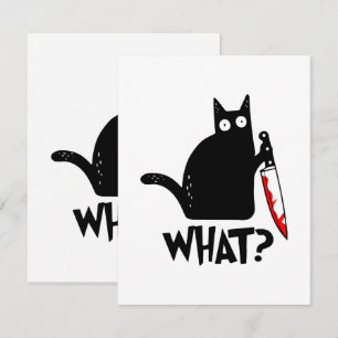 Mörderische Katze mit Messer Mitteilungskarte