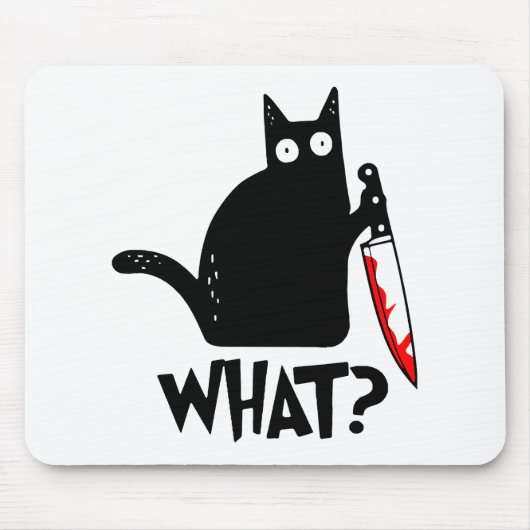 Mörderische Katze mit Messer Mousepad (Vorne)