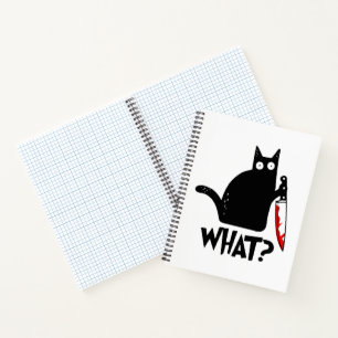 Mörderische Katze mit Messer Notizblock