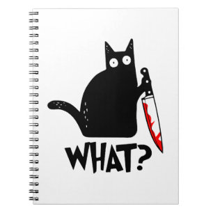 Mörderische Katze mit Messer Notizblock