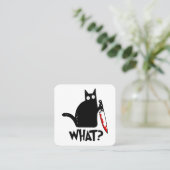 Mörderische Katze mit Messer Quadratische Visitenkarte (Stehend Vorderseite)