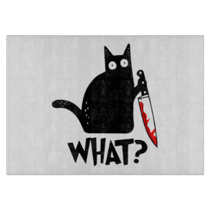 Mörderische Katze mit Messer Schneidebrett