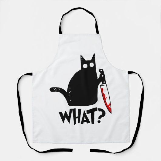 Mörderische Katze mit Messer Schürze (Vorderseite)