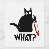 Mörderische Katze mit Messer Weinetikett (Einzelnes Label)