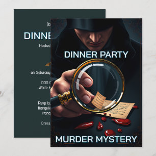 Mörderische Mysterien Verbrechen Szene Dinner Part Einladung
